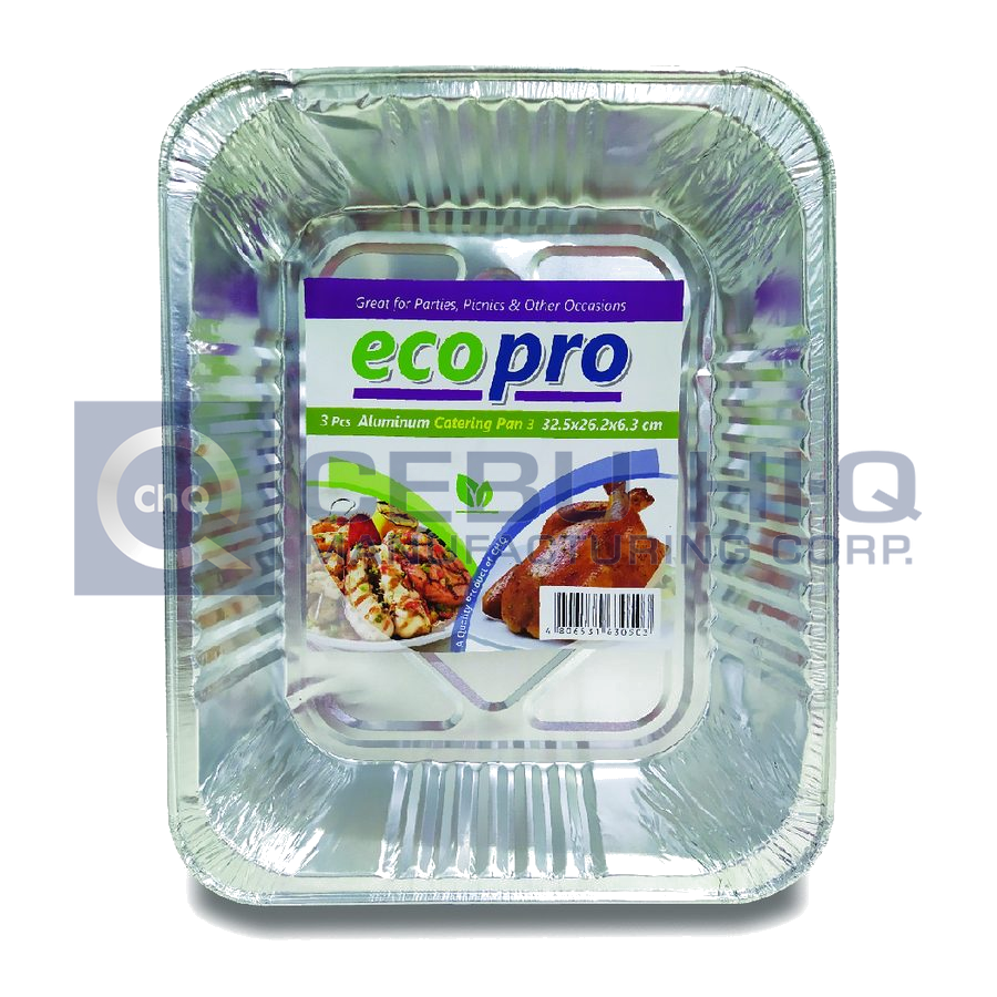Aluminum Catering Pan · Size #3 · 32.5×26.2×6.3 cm