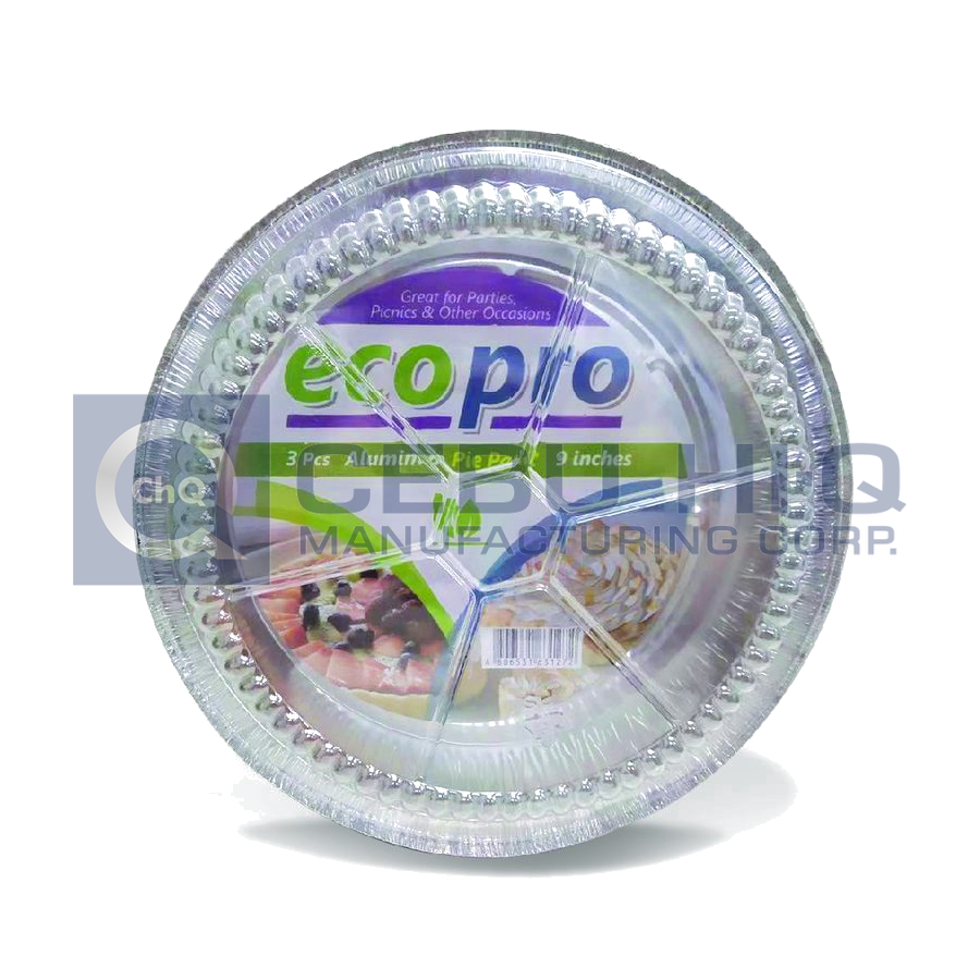 Aluminum Pie Pan · Size #2 · 9″ · ⌀18.5×4.3 cm — Front view · with cover