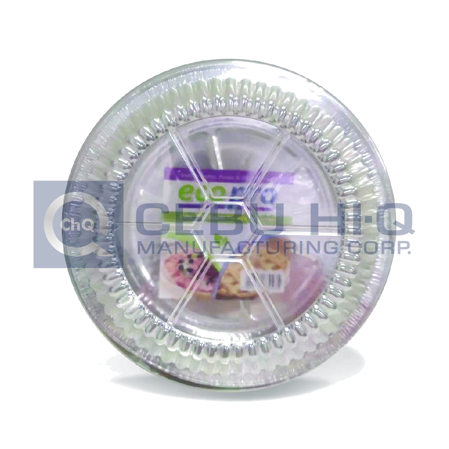 Aluminum Pie Pan · 9″ · ⌀23×4.8 cm — Front view · with cover