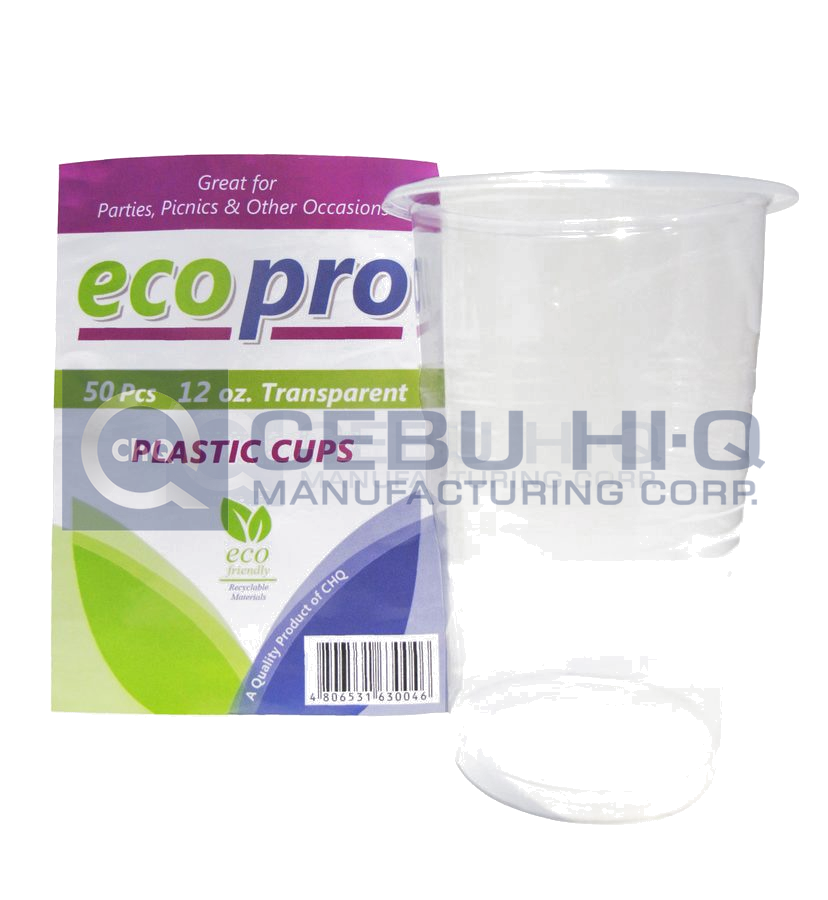 Plastic Transparent Cups · 12 oz · 50 pcs