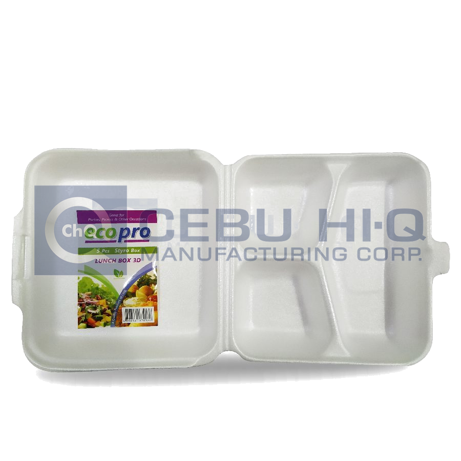 Styro Lunch Box 3D open